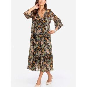 Johnny Was bryce Paisley Print midi  Dress NEW
